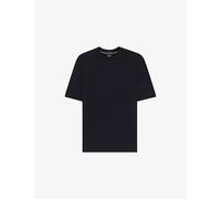 Boss Mens Boss Short-Sleeve Crewneck Virgin-Wool Jumper Dark Blue M
