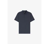 Boss Mens Boss Short-Sleeved Textured Cotton Polo Shirt Dark Blue L