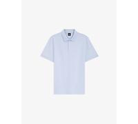 Boss Mens Boss Short-Sleeved Textured Cotton Polo Shirt Light/Pastel Blue 2XL