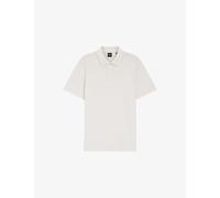 Boss Mens Boss Short-Sleeved Textured Cotton Polo Shirt Open White 3XL