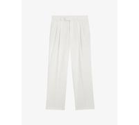 Boss Mens Boss Straight-Leg Relaxed-Fit Stretch-Cotton Trousers Open White 34
