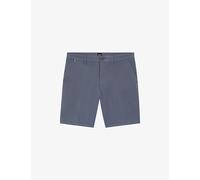 Boss Mens Boss Straight-Leg Stretch-Cotton Shorts Open Blue 40