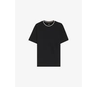Boss Mens Boss Striped-Collar Regular-Fit Cotton-Piqué T-Shirt Black M