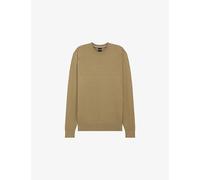 Boss Mens Boss Textured Regular-Fit Cotton-Knit Jumper Dark Beige XL