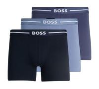 BOSS Mens BoxerBr 3P Bold Des Three-Pack of Logo-Waistband Boxer Briefs in Stretch Cotton
