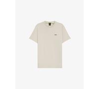 Boss Mens Brand-Embossed Short-Sleeved Stretch-Cotton T-Shirt Open White XL
