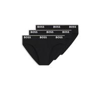 BOSS Mens Brief 3P Power Three-Pack of Logo-Waistband Briefs in Stretch Cotton