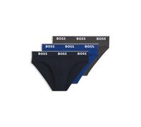 BOSS Mens Brief 3P Power Three-Pack of Logo-Waistband Briefs in Stretch Cotton
