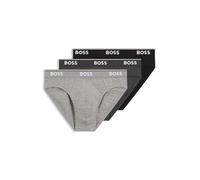 BOSS Mens Brief 3P Power Three-Pack of Logo-Waistband Briefs in Stretch Cotton