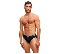 BOSS Mens Brief 3P Power Three-Pack of Logo-Waistband Briefs in Stretch Cotton Black