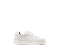 Boss Orange Bulton Runn Mens Polished Leather Trainers With Rubber Outsole - White - Size UK 12