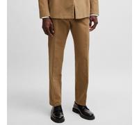 Boss Mens C-Peter Relaxed-Fit Trousers in Beige Cotton - Size 30W/32L