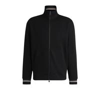 BOSS Mens C-Siza 209 Mercerised-cotton regular-fit sweatshirt with stripe cuffs Black