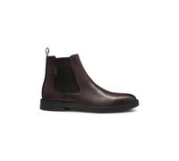 BOSS Mens Calev Cheb Chelsea boots in nappa leather with signature-stripe detail Size 12