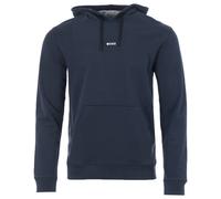 Boss Mens Centre Logo Sustainable Hooded Sweatshirt - Navy Cotton - Size Small