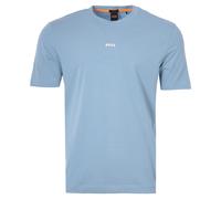 Boss Mens Centre Logo Sustainable Relaxed Fit T-Shirt - Light Blue - Size Small