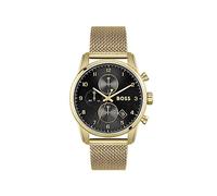 Hugo Boss Men's Watch Gold Mesh Strap Black Dial Chronograph Skymaster 1513838