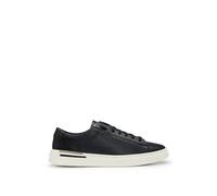 BOSS Mens Clint Tenn Signature-Stripe Cupsole Trainers in Leather Size