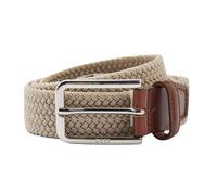 Boss Mens Clorio Woven Leather Belt - Light Beige - 95cm x 3cm - Light Beige - 100% Mixed