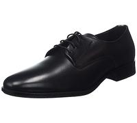 BOSS Mens Colby Derb Leather Derby Shoes with Signature Trims Size 6 Black