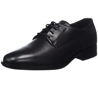 BOSS Mens Colby Derb Leather Derby Shoes with Signature Trims Size 7 Black