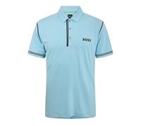 Boss Mens Collared Neck Short Sleeve Polo Shirt in Pastel Blue - Size Small