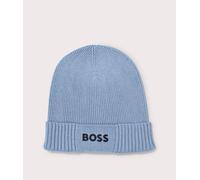 BOSS Mens Contrast Logo Asic X Beanie - Colour: 498 Open Blue - Size: One Size
