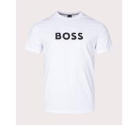 Hugo Boss Mens T-Shirt BOSS UV Protection UPF 50 Cotton Crew Neck Tee in White