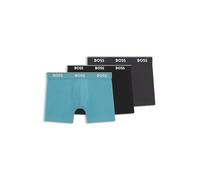 BOSS Men's Cotton Stretch Boxer Briefs, 3-Pack, Black/Blue/Dark Grey (UK, Alpha, M, Regular, Regular, 987open Miscellaneous)