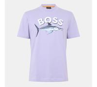 Boss Mens Cotton T-Shirt in Open Purple - Size Medium