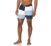 BOSS Men's Court Colour Block Swim Trunks, Night Sky Blue/Light Alabaster/Soft Blue, XXL