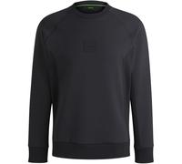 Boss Mens Crew Neck Raglan Sleeve Ribbed Collar Sweatshirt in Dark Blue Cotton - Size Large
