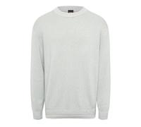 Boss Mens Crew Neck Ribbed Collar Long Sleeve Sweater in Silver - Size Small