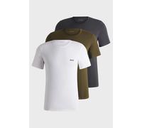 BOSS Men's Crew Neck T-Shirt 3 Pack - White / Green / Grey