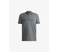 Boss Mens Dark Beige Stripe-logo Regular-fit Stretch Cotton-blend Polo Shirt S