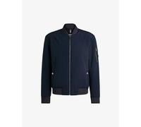 Boss Mens Dark Blue Ribbed-collar Regular-fit Woven Bomber Jacket 36