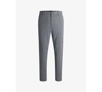 Boss Mens Dark Blue Straight-leg Regular-fit Stretch-woven Trousers 40