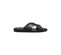 BOSS Mens Darrel Slid Faux-leather slides with plain and patterned straps Size 7