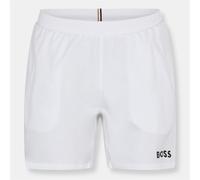 Boss Mens Dolphin Elasticated Waistband Swim Short in White - Size X-Large