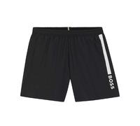 Boss Mens Dolphin Stripe Logo Swim Shorts - Black - L - Black - 100% Polyester