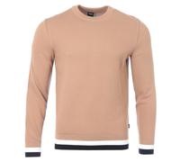 Boss Mens Ecaio Structured Cotton Crew Neck Sweater - Beige - Size 2XL