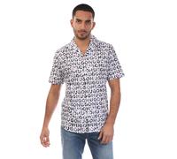 Boss Mens Ellino Short-Sleeved Shirt - Purple - XL - Purple