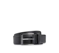 BOSS Mens Elloy Sz35 Logo-buckle belt in grained Italian leather