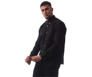 Boss Mens Embroidered Collared Neck Button Down Long Sleeve Shirt in Dark Blue - Size 2XL