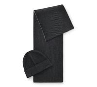 BOSS Two-tone-knit hat and scarf gift set - Style Ercole_SET, 50522439 Black pcs.