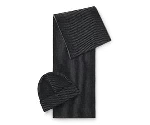 BOSS Mens Ercole SET Scarf and hat set with logo labels