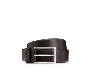 BOSS Mens Erman-L Sz35 Italian-leather belt with engraved-logo buckle