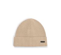 BOSS Mens Fati Logo-Label Beanie hat in Virgin Wool