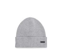 BOSS Mens Fati Ribbed beanie hat in responsible virgin wool