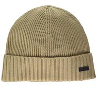 BOSS Men's Fati Ribbed Knit Hat Beanie, Medium Flax Seed, One Size